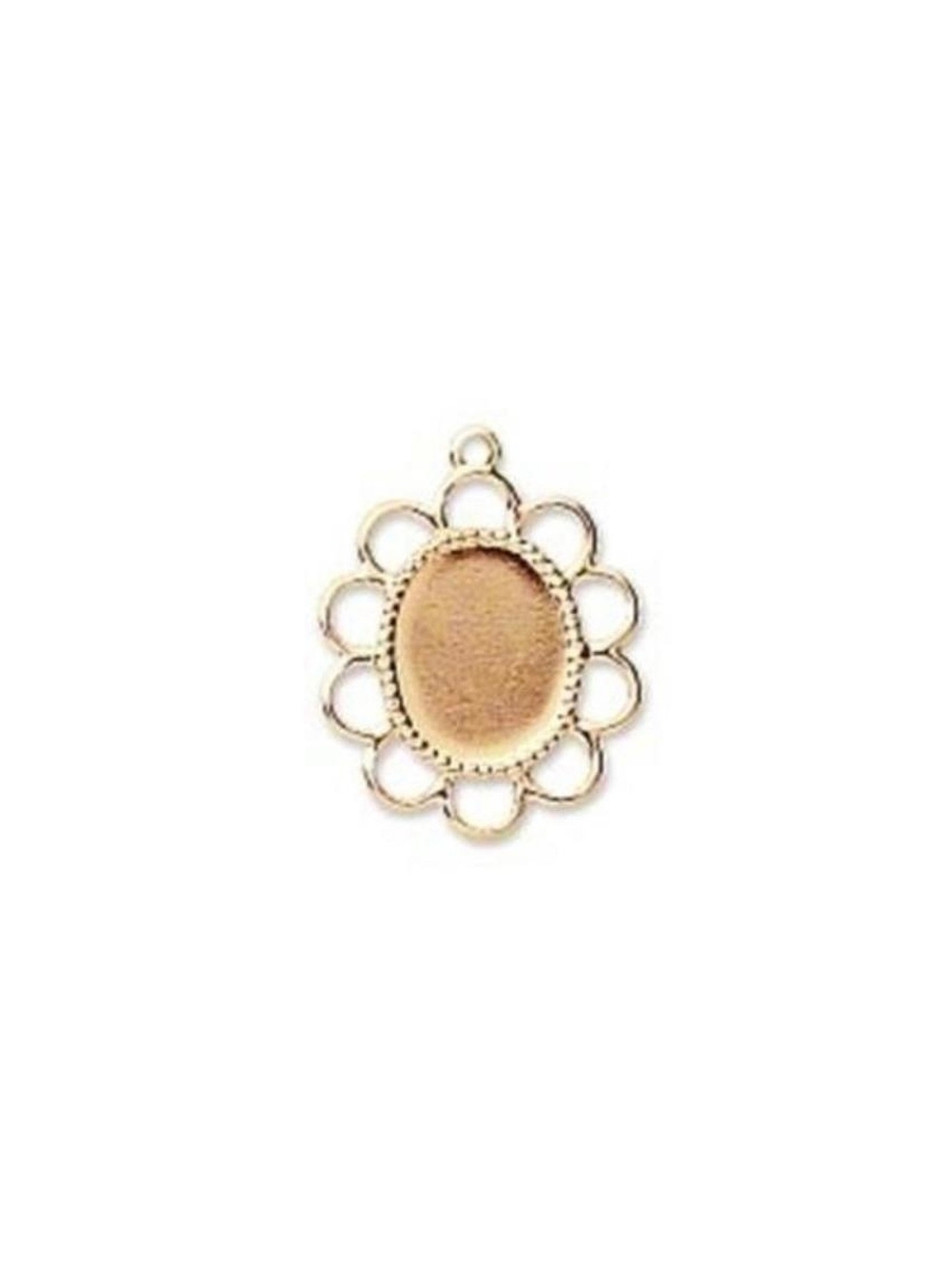 10 Gold 10x8mm Oval Cabochon Pendant Earring Settings